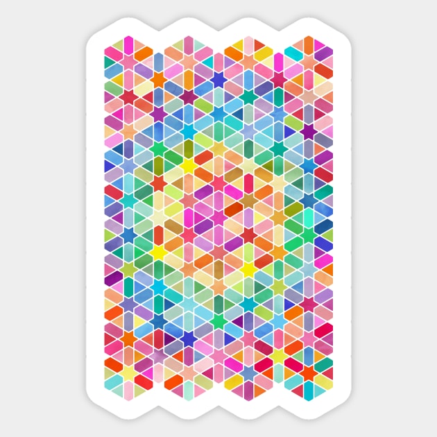 Rainbow Honeycomb with Stars Sticker by micklyn